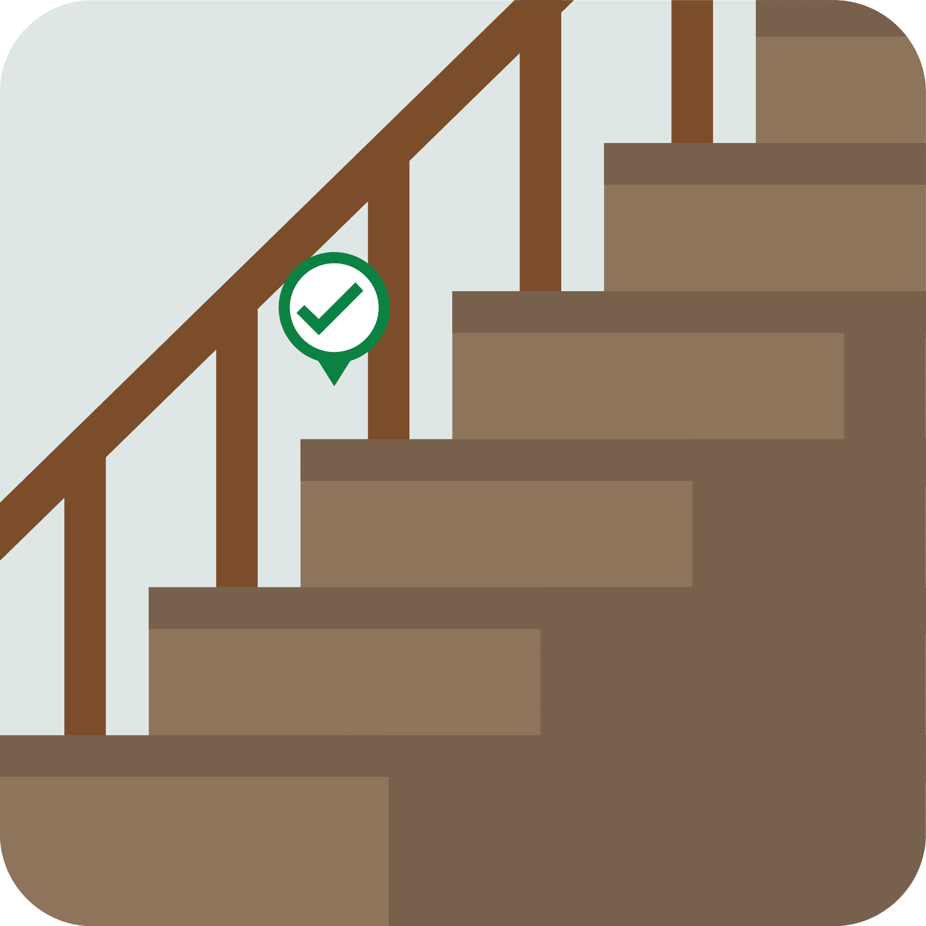 A stairway with nothing on the steps.