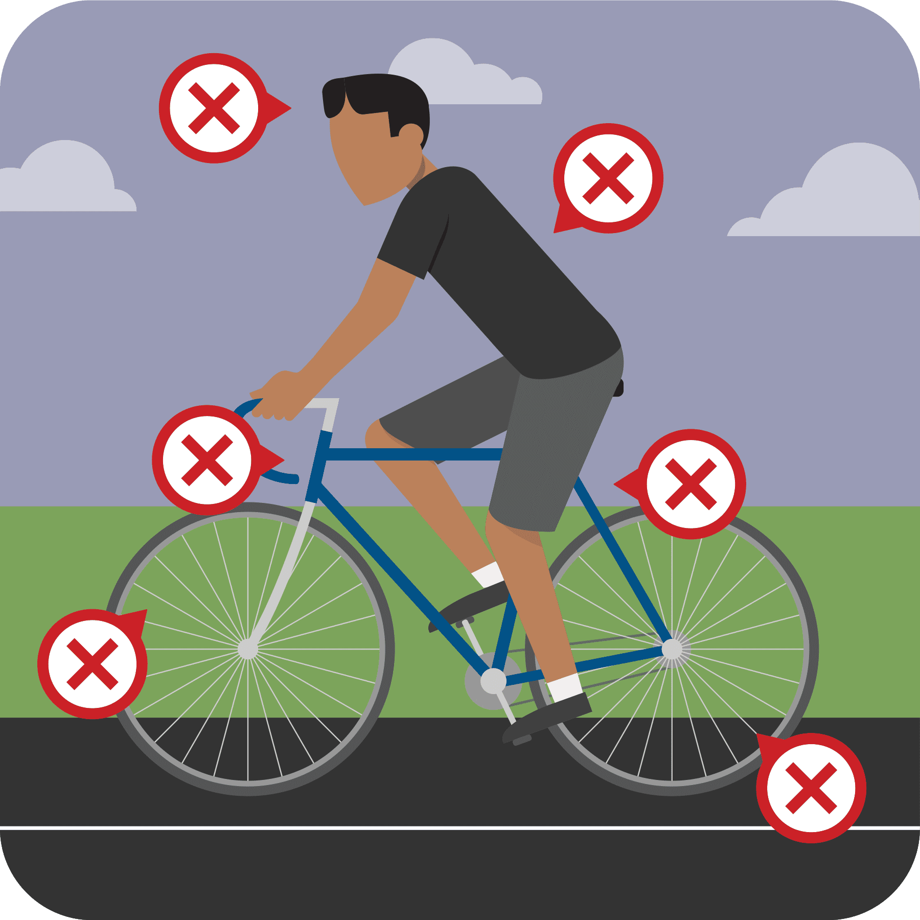 Unsafe cyclist.