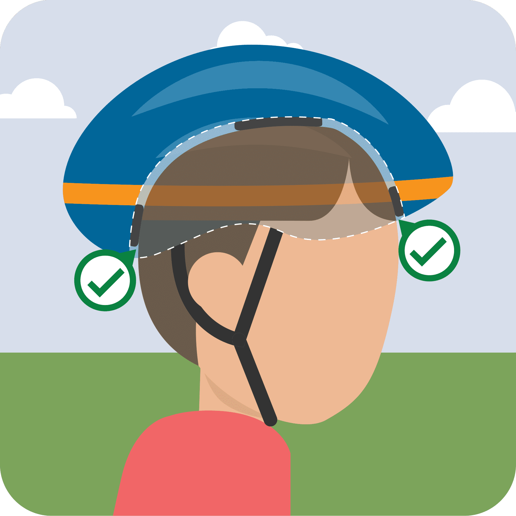 Snug helmet fit.