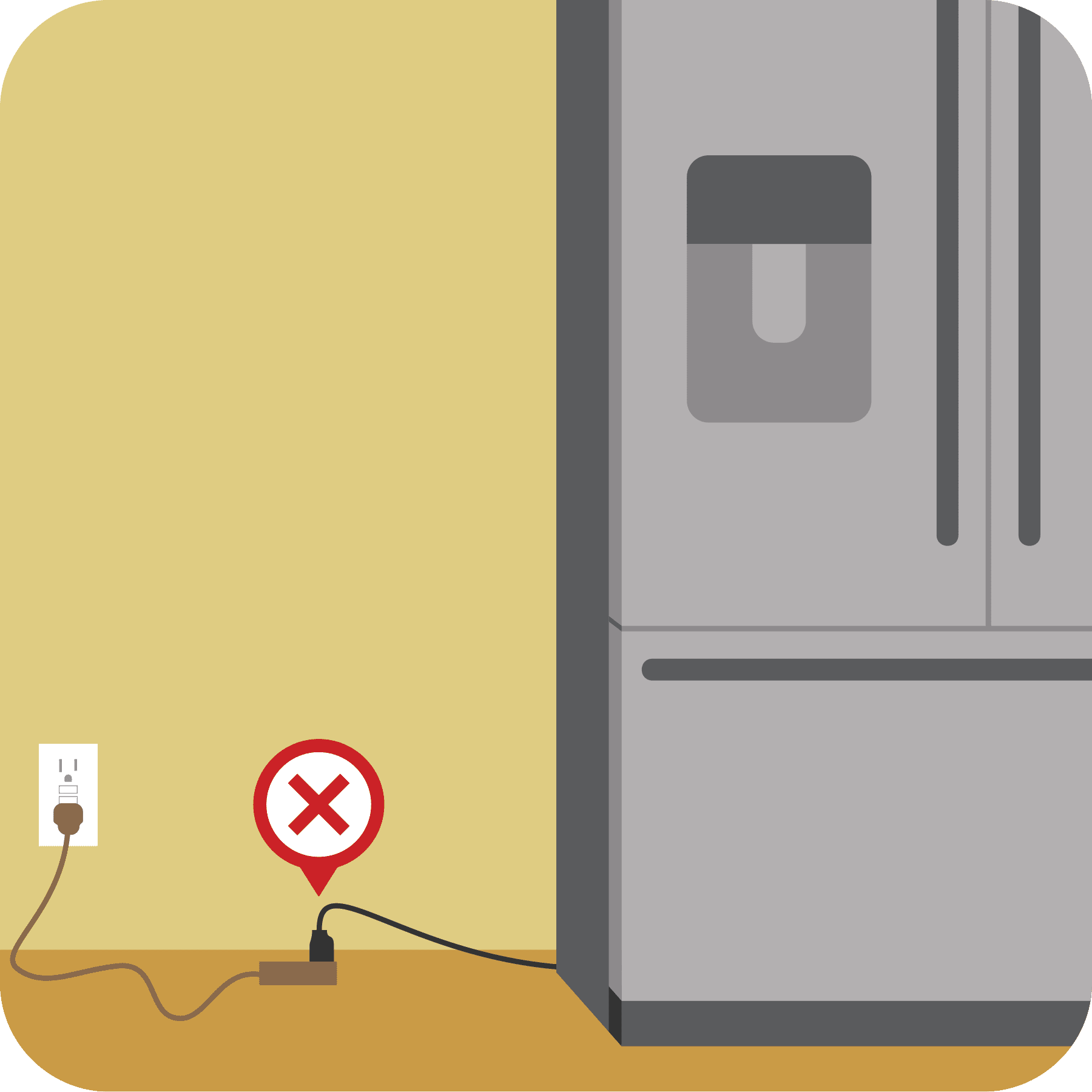 Pictograph Plug Major Appliances Into A Wall Outlet