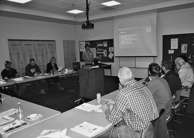 community members meeting about wildfire projects